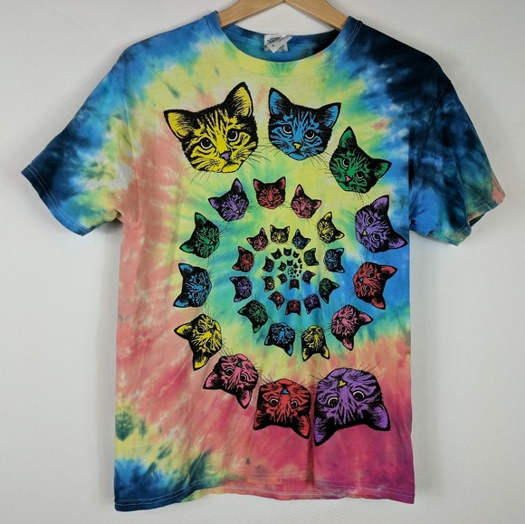 tie dye cat t shirt